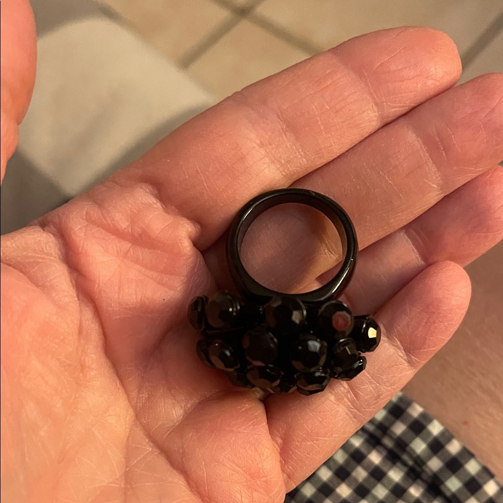 Anne Klein Black Statement Ring - image 2